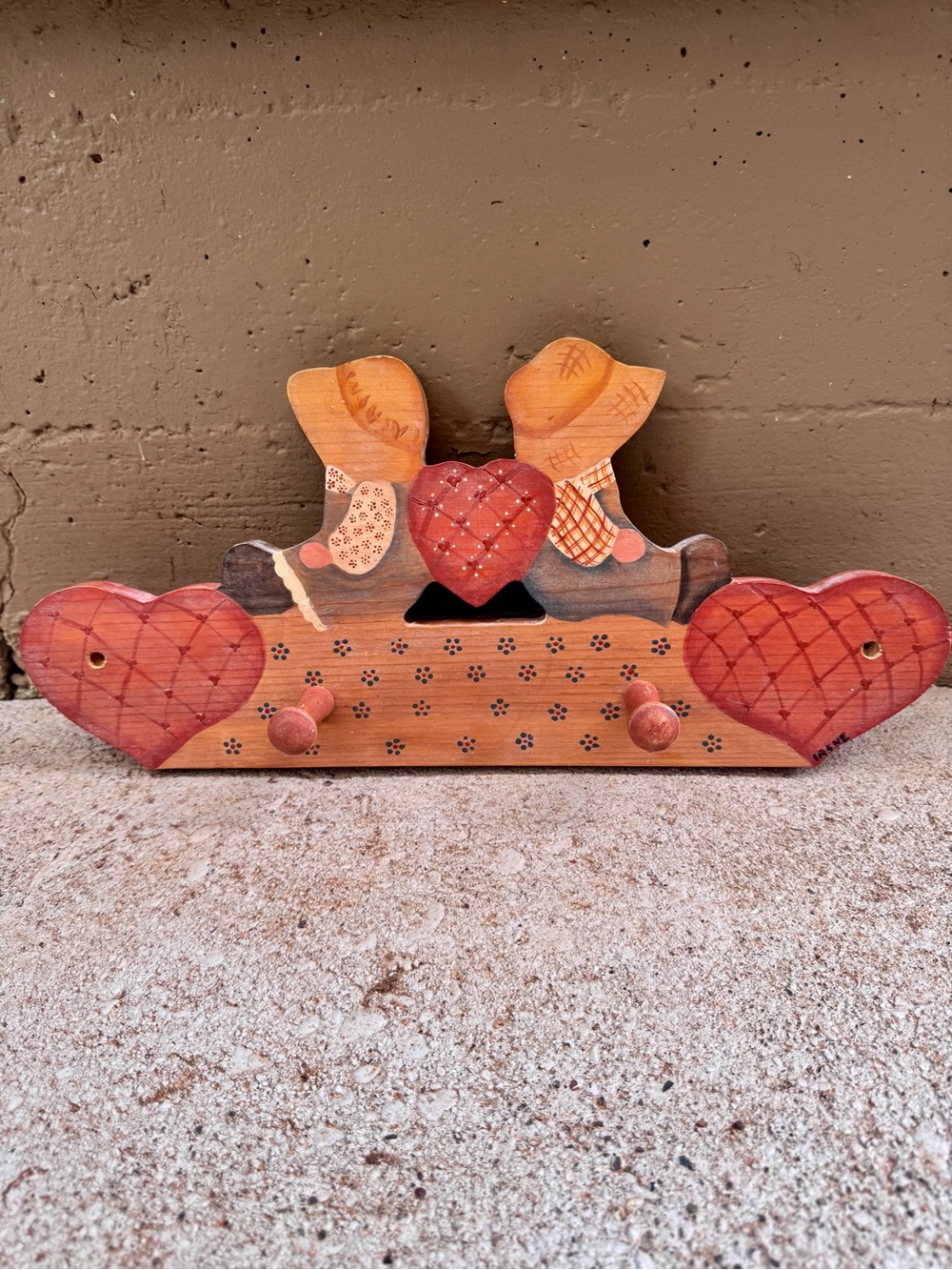 Vintage Cottagecore Shelf with Pegs